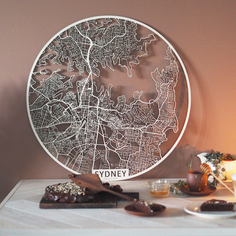 A wooden map of my own design (round)