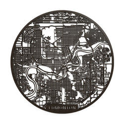 Wooden map Edmonton