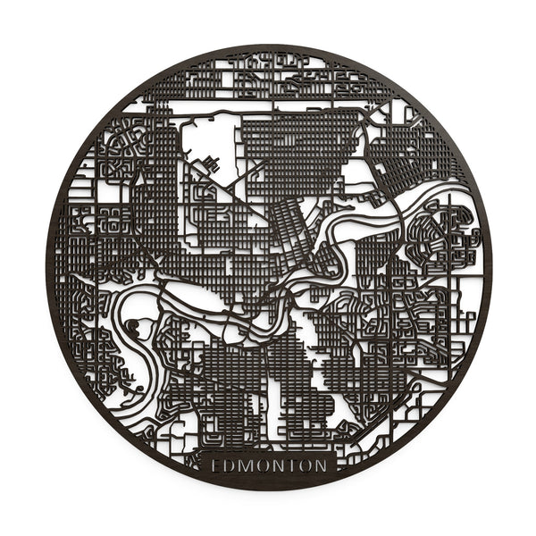 Wooden map Edmonton