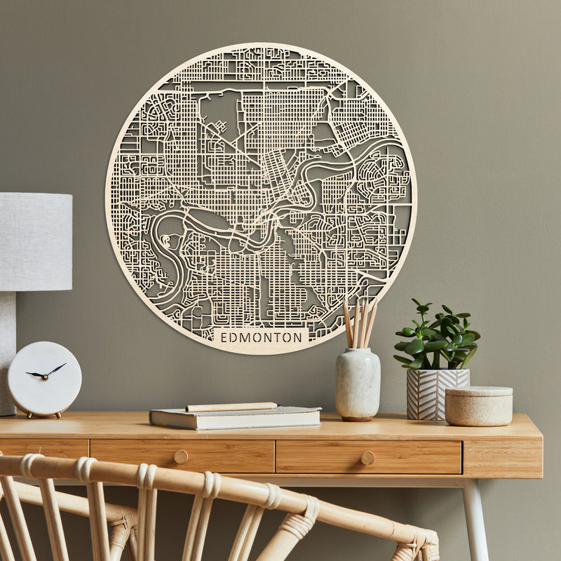 Wooden map Edmonton