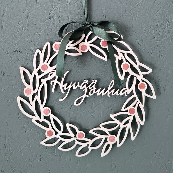 Wooden Christmas wreath