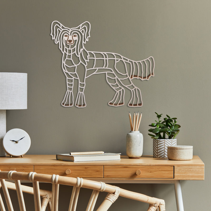 Wooden wall decor "Chinese Crested Dog, hairless"
