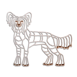 Wooden wall decor "Chinese Crested Dog, hairless"