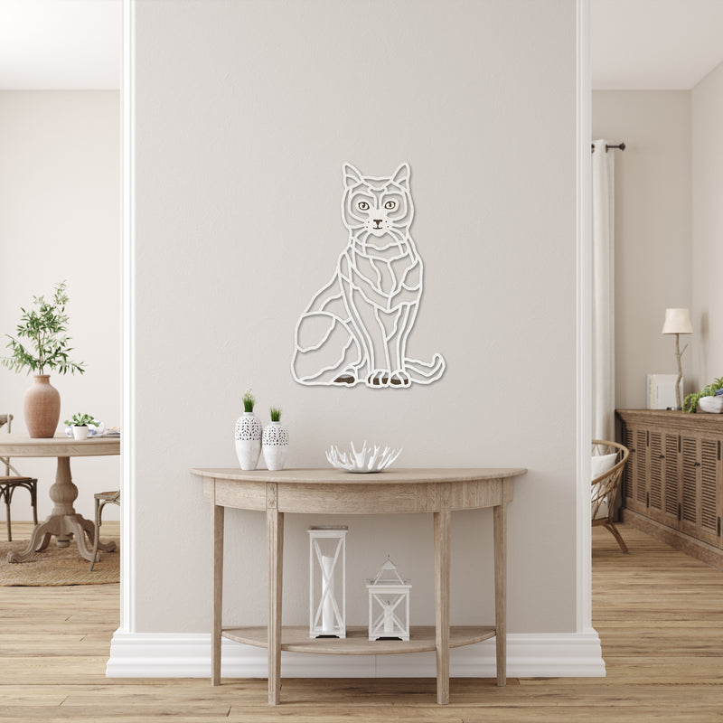 Wanddekoration aus Holz "Katze"