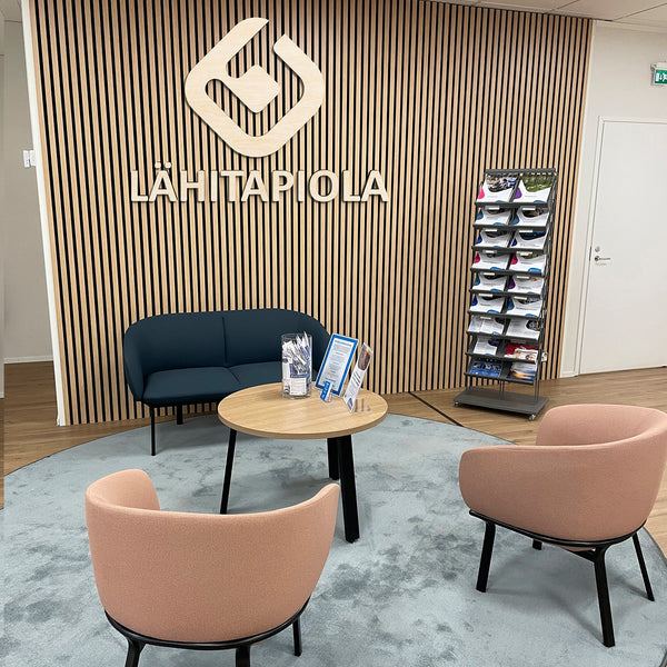 Wooden logo signs and texts