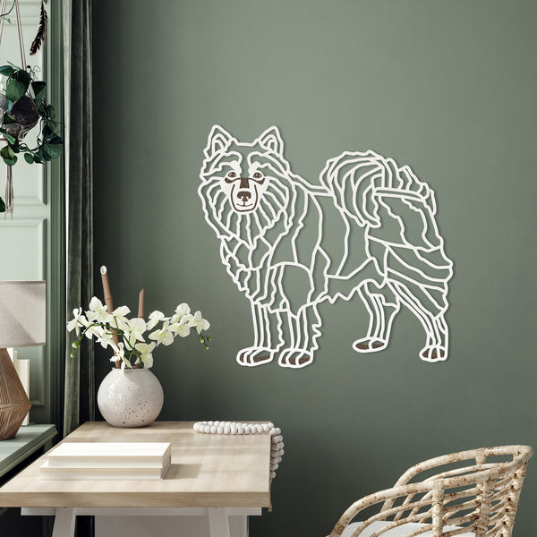 Wanddekoration aus Holz "Finnische Lapphund"