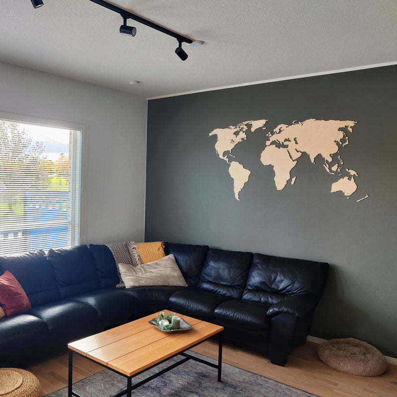 Wooden world maps