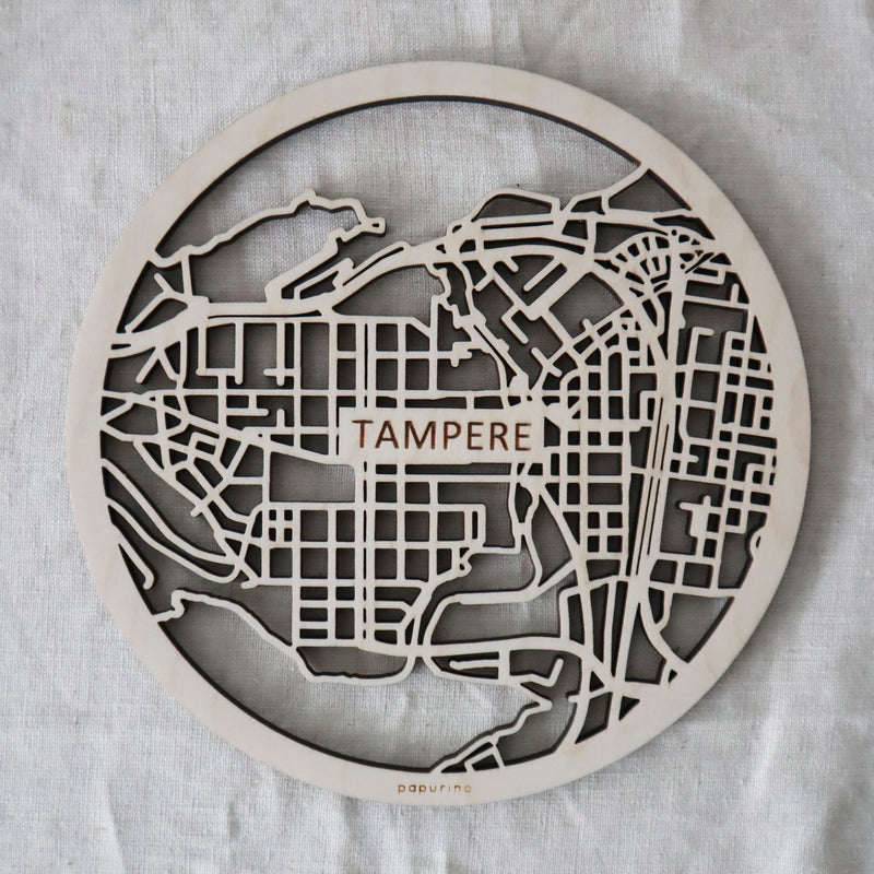 Wood map trivet