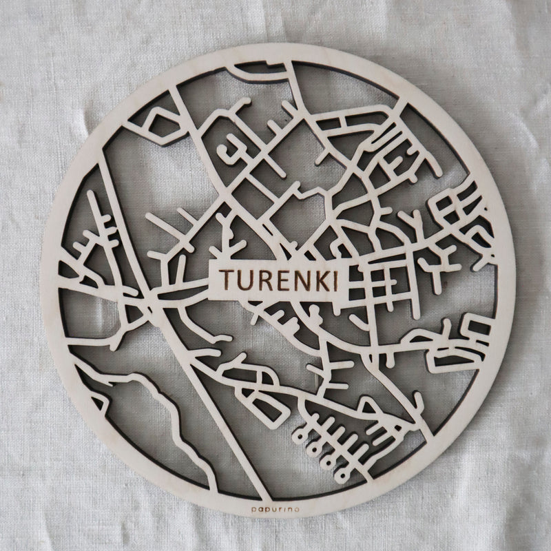 Wood map trivet