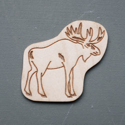 Cerf autocollant en bois