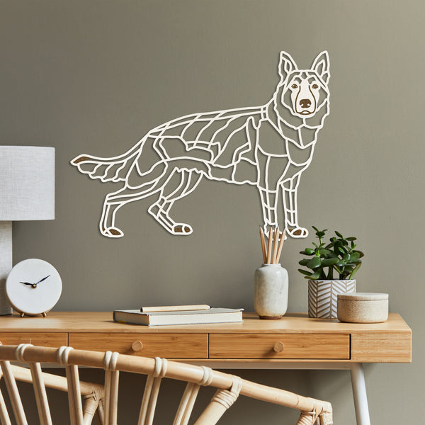 Wanddekoration aus Holz "Deutsche Schäferhund"