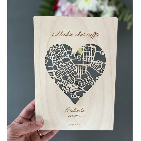 Valentine's day card with your own map and text