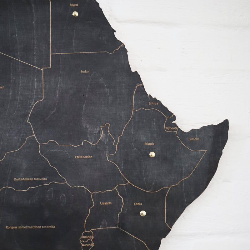 Giant Africa with borders and pin holes