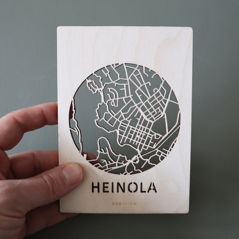 Stadtplan aus Holz - Postkarte (Mehrere Optionen)