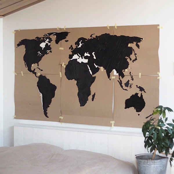 Carte du monde en bois XL