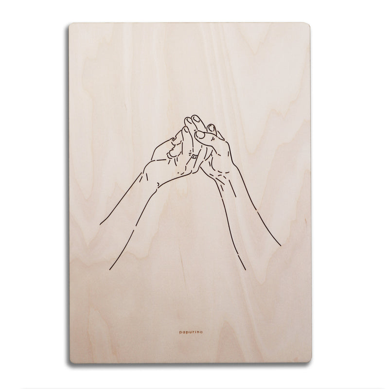 Wooden line art picture of your own photo