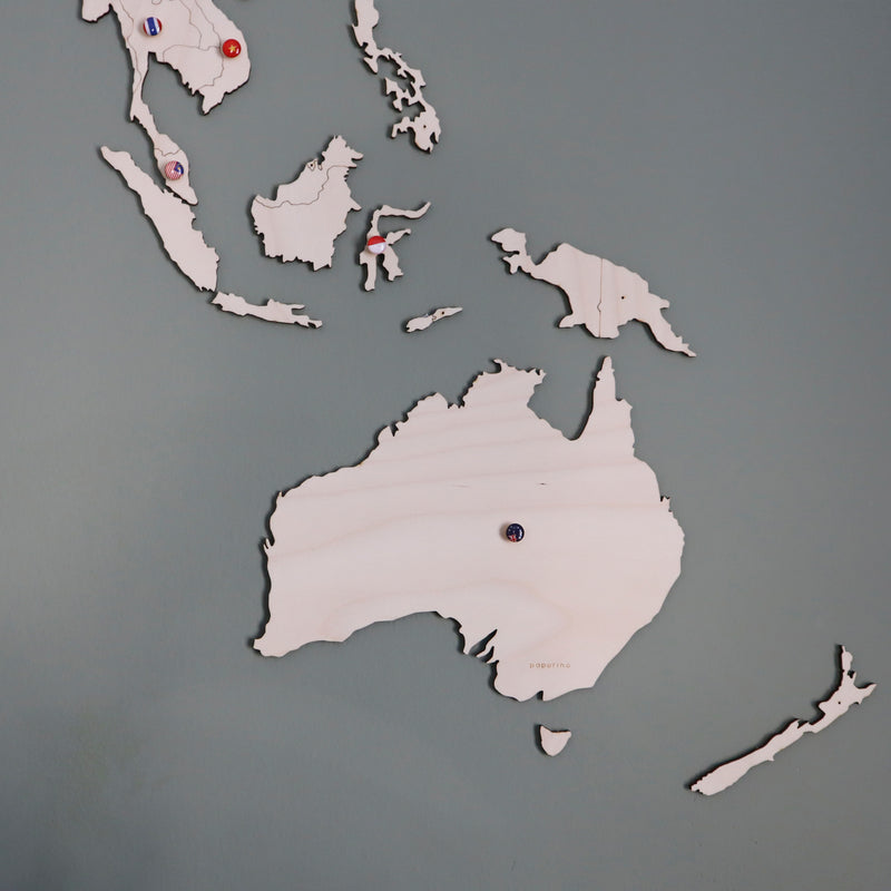 Puinen maailmankartta XL lippupinsseillä