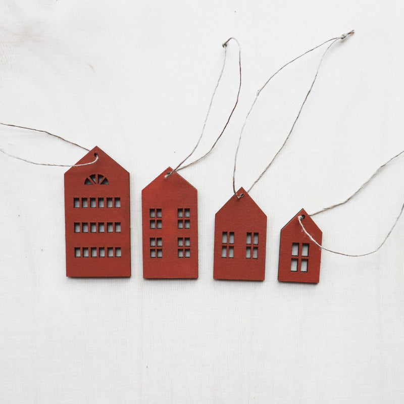 Weihnachtsdekoration, Häuser (4 Stücke)